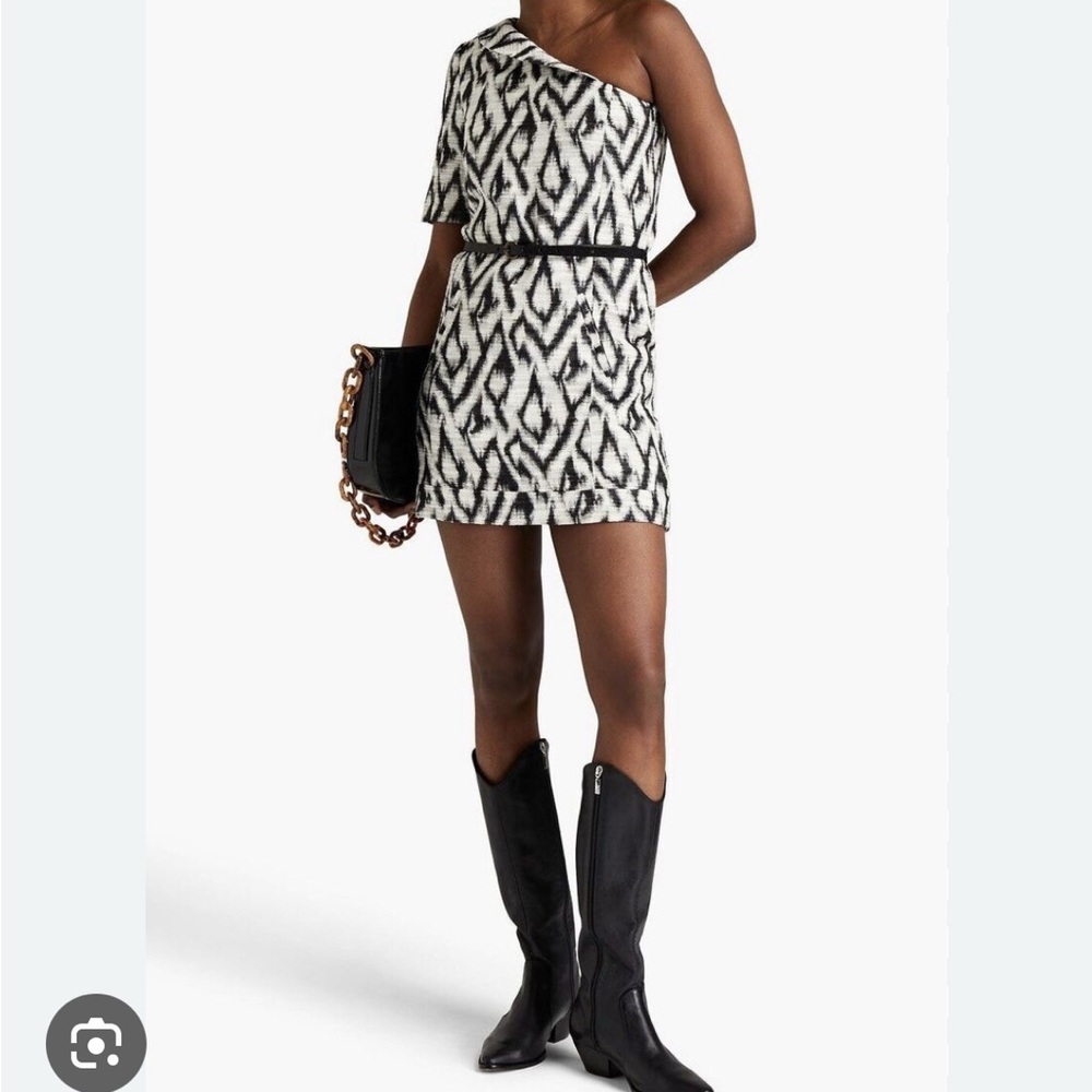 Ba&sh One-Shoulder Black and White Dress
